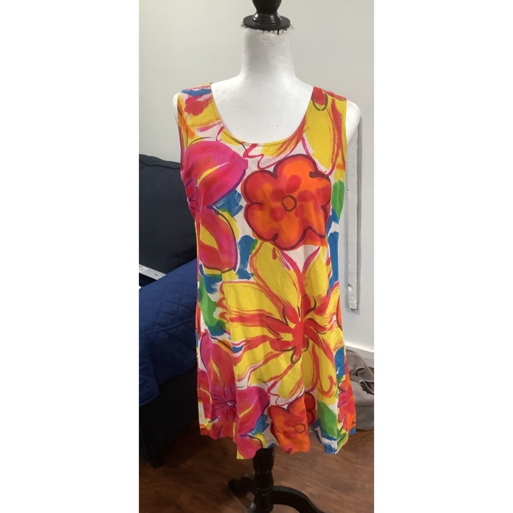 Vintage Jams World Floral Sleeveless Dress Women's Size Small